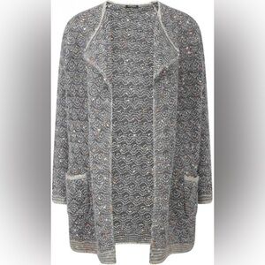 Marina Rinaldi Miele Knit Cardigan Grey Confetti Multicolor Size M  US 16W